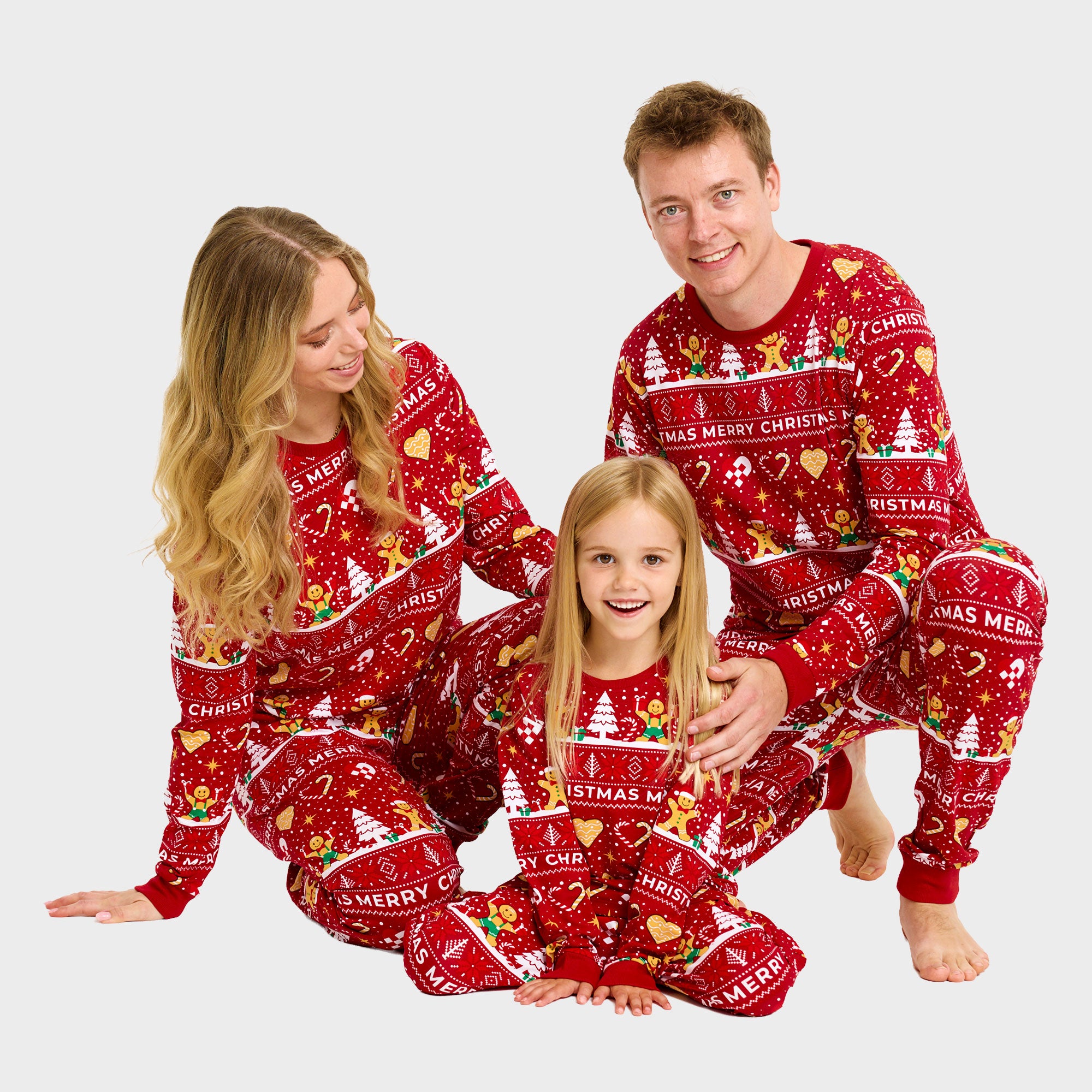Christmas Cookie kerstpyjama rood β Heren